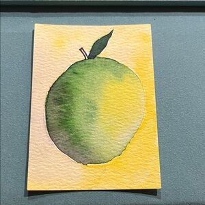 Green and Yellow Watercolor Art